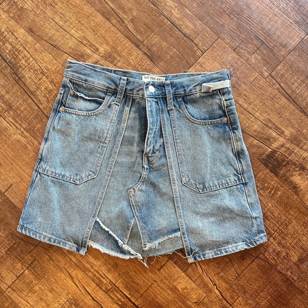 Free People Blue Jean Skirt